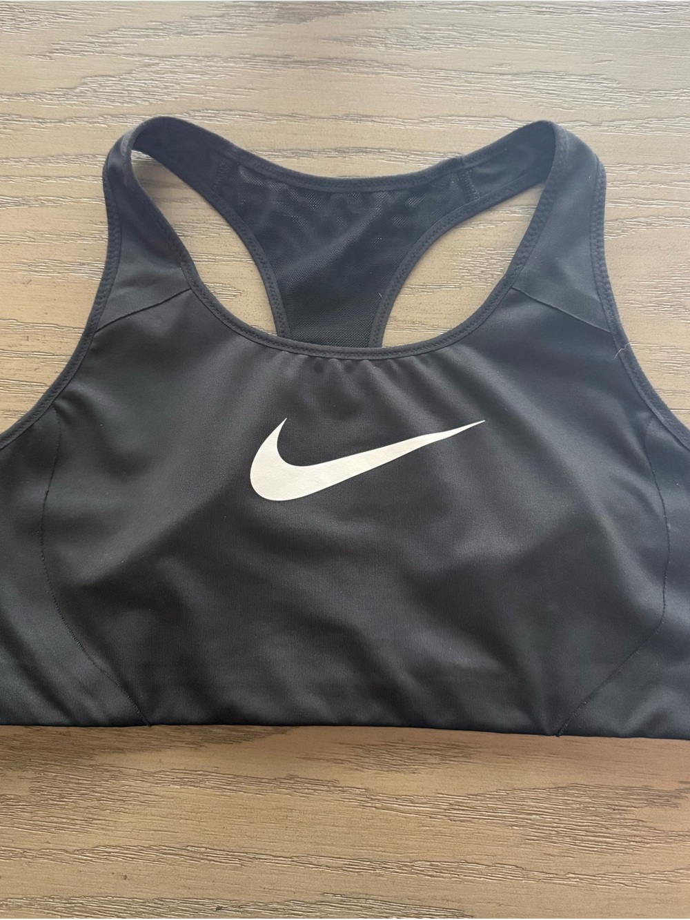 Nike Black Sports Bra with White Swoosh Racerback